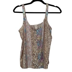 Altar’d State Sequin Embellished Multicolor Tank Top Size XS